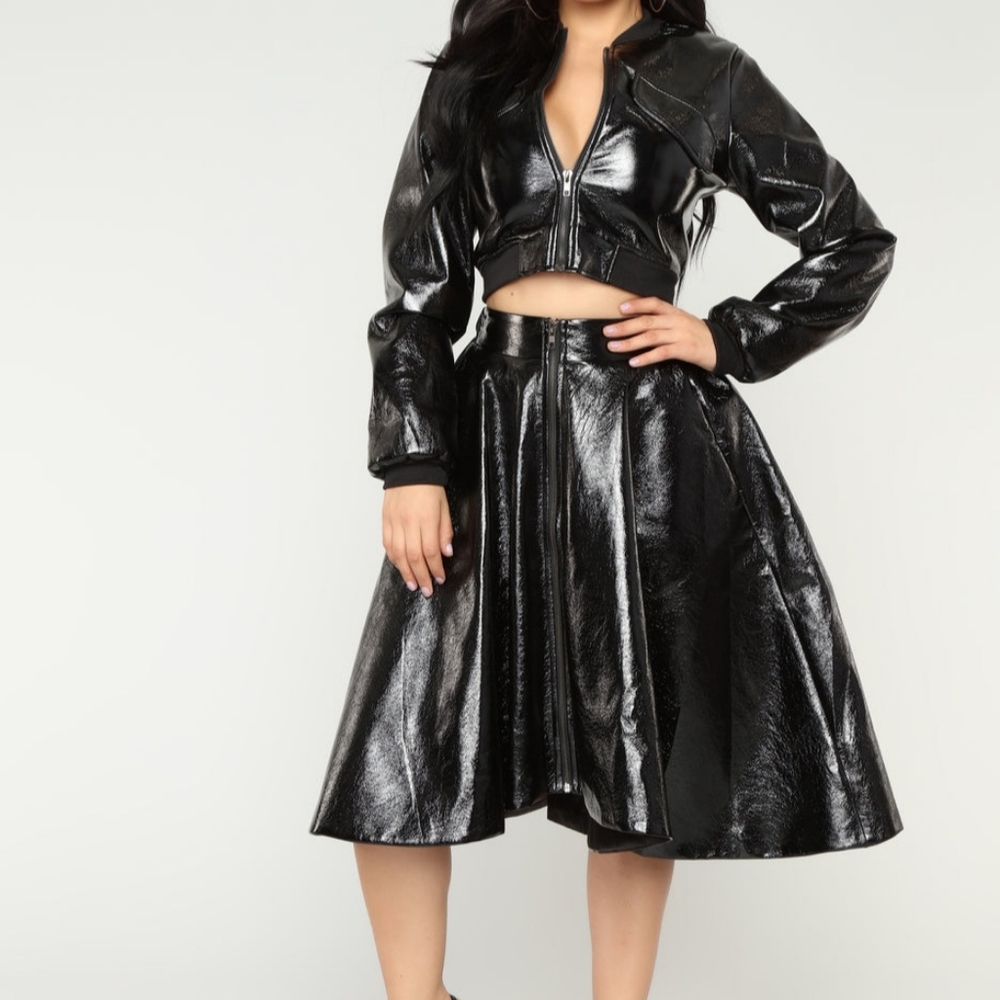 Fashion  Nova "New York  Street" Skirt Set (Black)